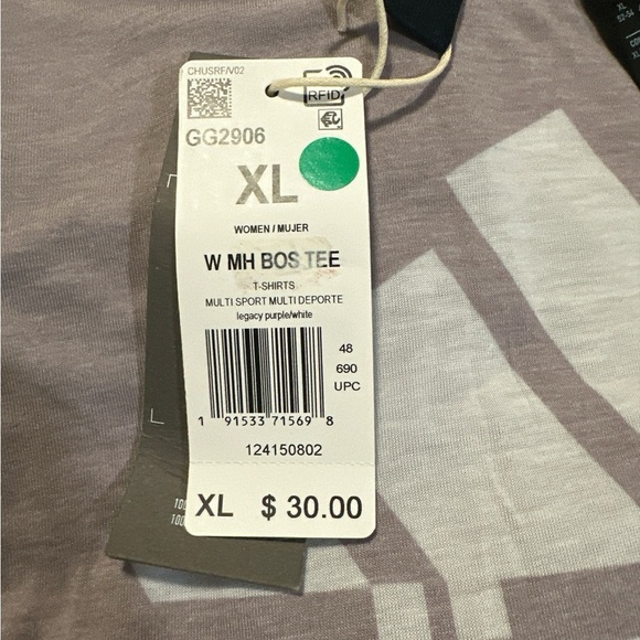 Adidas Women’s Legacy Purple and White Logo Tee - Picture 6 of 7